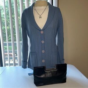 VTG 70's Cardigan Sweater Powder Blue Size M pit to pit 23" Excellent Condition